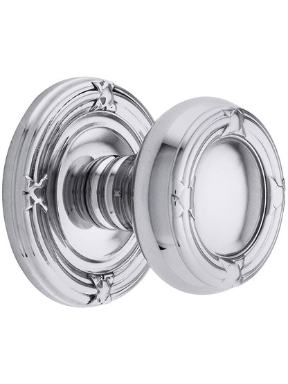 Ribbon and Reed Door Set With Matching Knobs in Polished Chrome.
